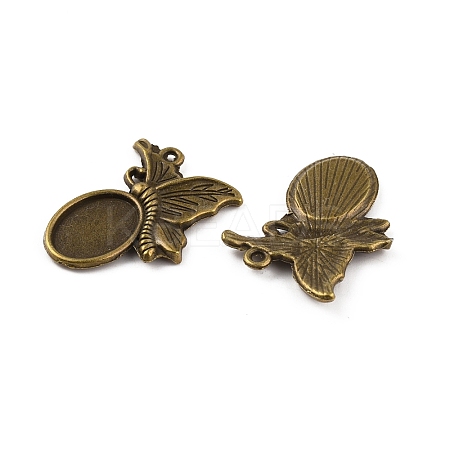 Tibetan Style Alloy Pendant Cabochon Settings FIND-WH0146-31AB-1