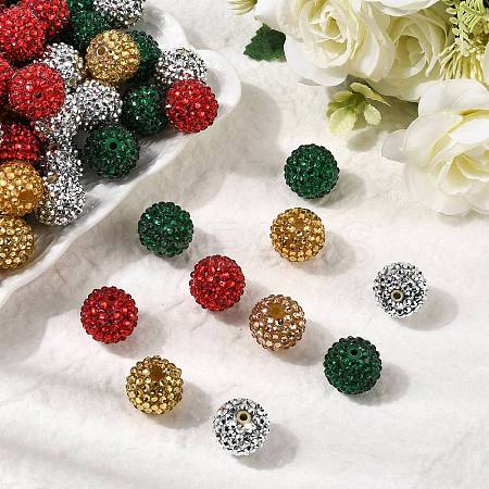 Christmas Theme Resin Rhinestone Beads RESI-L049-01-1