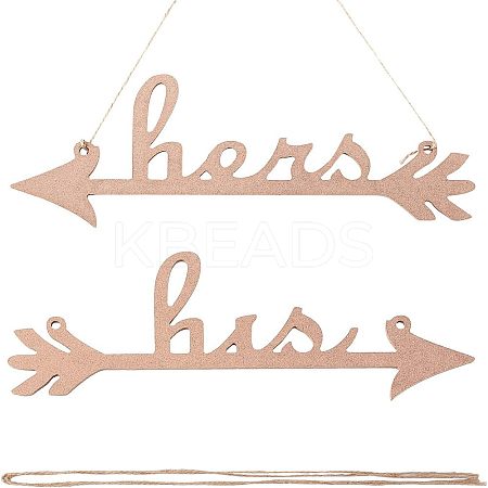 His and Hers Arrow Chair Signs Banner DIY-WH0157-34-1
