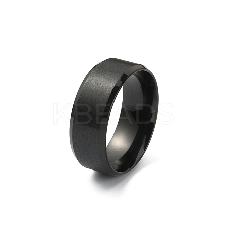 201 Stainless Steel Plain Band Ring for Men Women RJEW-WH0010-06D-MB-1