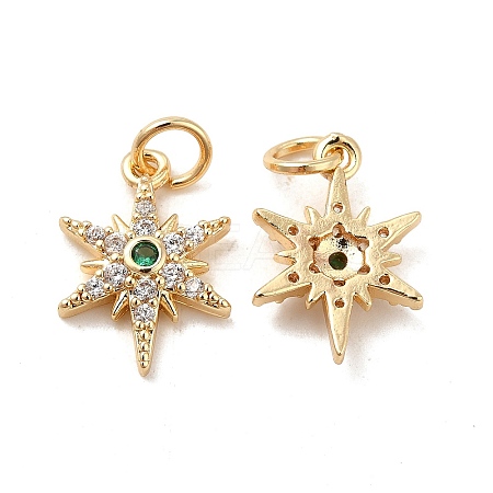 Rack Plating Brass Micro Pave Cubic Zirconia Pendants LS-KK-E081-10G-1