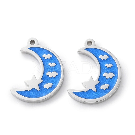 304 Stainless Steel Enamel Charms STAS-M102-21P-01-1