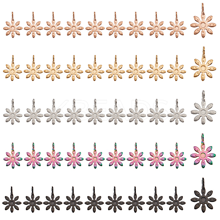 60Pcs 5 Colors 304 Stainless Steel Pendants STAS-NB0001-72-1