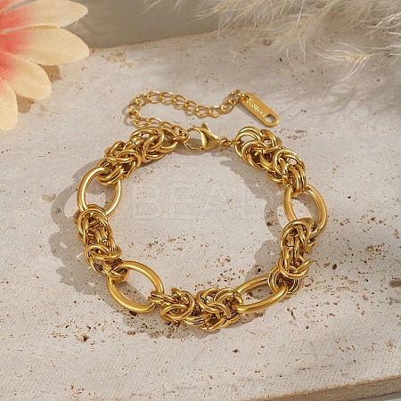 304 Stainless Steel Link Chains Bracelets for Wonen BJEW-L717-03G-1