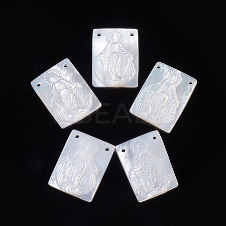 Natural White Shell Pendants SSHEL-D083-28-1