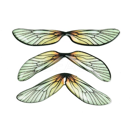 3Pcs Transparent Epoxy Resin Butterfly Wings Cabochons X-RESI-N045-11A-1
