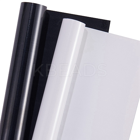 2 Rolls Black & White Heat Transfer Vinyl Roll DIY-SZ0003-62-1