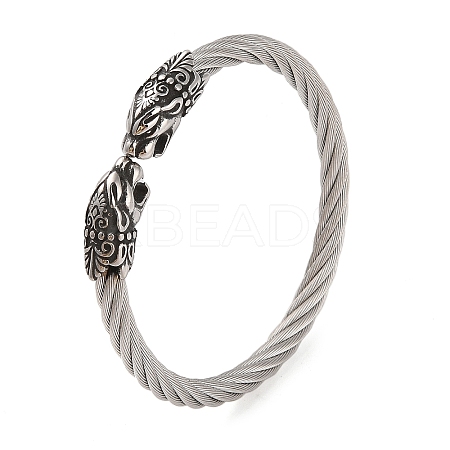Viking 304 Stainless Steel Open Cuff Bangles for Men BJEW-U001-06D-AS-1