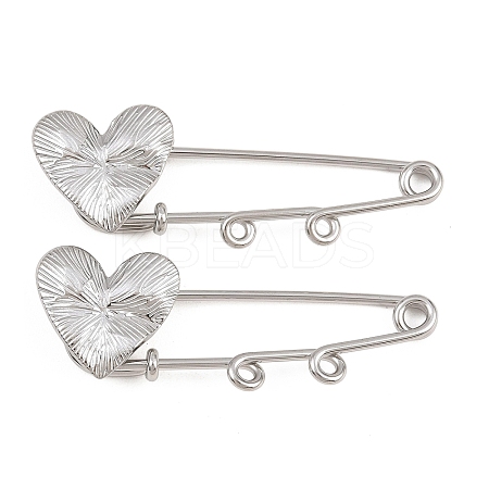 Radiant Heart 304 Stainless Steel Safety Pins Brooch Findings SA-CBA098D-15C-P02-1