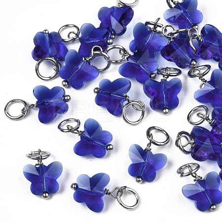 Faceted Transparent Glass Charms GLAA-T024-06C-1