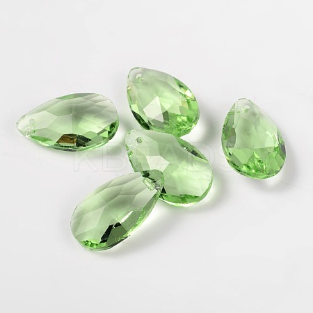 Faceted Teardrop Glass Pendants GLAA-O008-B03-1