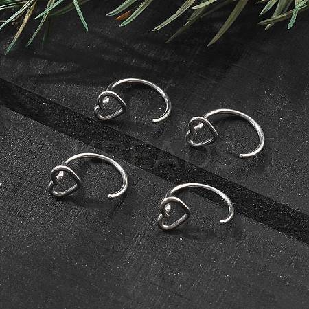 304 Stainless Steel Heart Hoop Nose Rings AJEW-A062-06P-1
