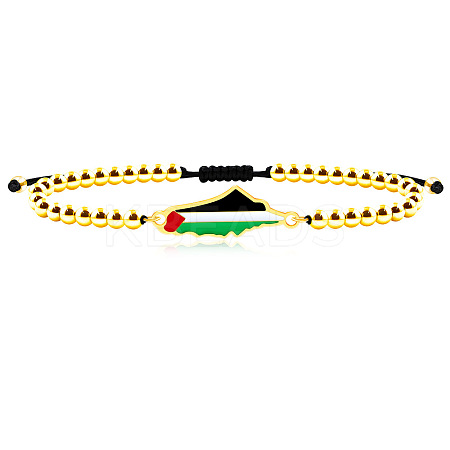 Palestine Map 304 Stainless Steel Enamel Link Bracelets FS-WGEA228-06-1