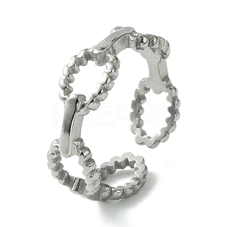 Non-Tarnish 304 Stainless Steel Open Cuff Ring RJEW-L110-038P-1