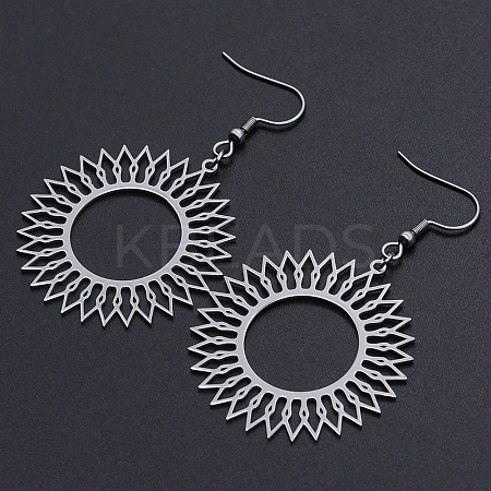 Tarnish Resistant 201 Stainless Steel Dangle Earrings STAS-S105-JN623-1-1