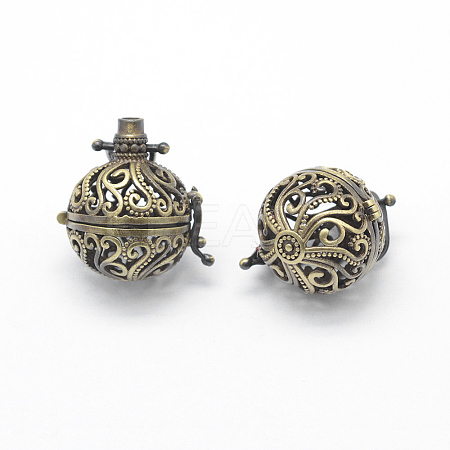 Brass Rack Plating Cage Pendants LS-KK-F722-64AB-RS-1