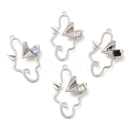 Glass Paper Plane Pendant PALLOY-K001-075P-1