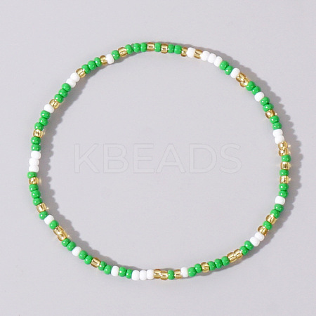 Boho Round Glass Seed Beaded Stretch Bracelets for Women NW8932-4-1