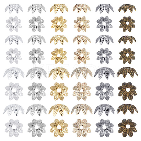 600Pcs 12 Style Iron Bead Caps IFIN-AR0001-30-1