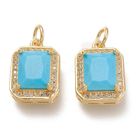 Brass Glass Charms LS-ZIRC-F116-09D-G-1