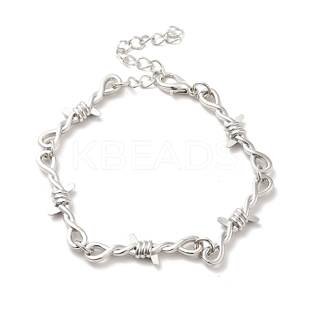 Alloy Thorns Link Chain Bracelet LS-BJEW-C026-01P-1