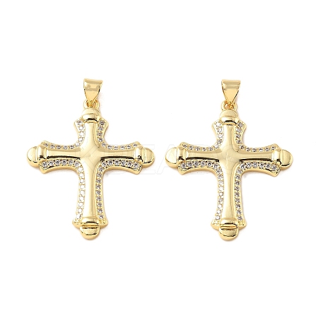 Brass Micro Pave Cubic Zirconia Pendants KK-R229-10G-F-1