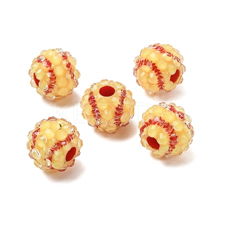 Sports Theme Opaque Acrylic European Beads RB-CBA95A4-04A-07-1