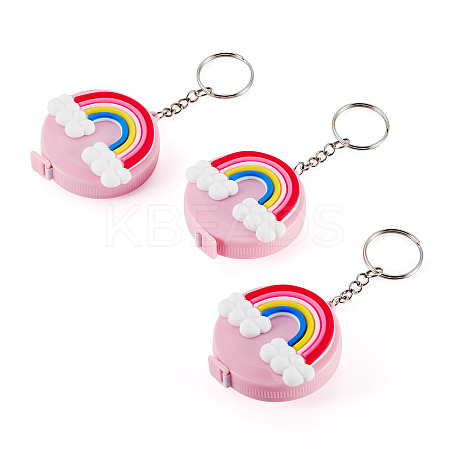3Pcs Plastic Mini Tape Measure Pendant Keychain KEYC-TADJ0001-04-1