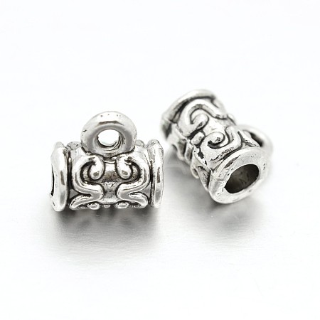 Tibetan Style Alloy Bail Beads Tube Bails PALLOY-E380-05-LF-1