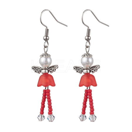 304 Stainless Steel Fairy Dangle Earrings EJEW-MZ00129-03-1