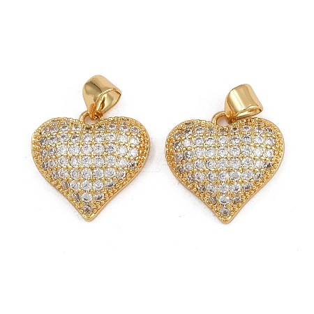 Brass Micro Pave Clear Cubic Zirconia Pendants ZIRC-I367-13G-04-1