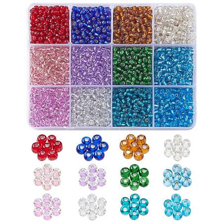 3456Pcs 12 Colors Transparent Glass Seed Beads GLAA-CJ0002-35-1