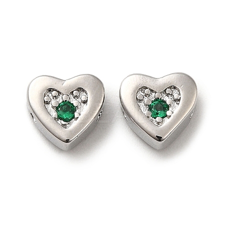 Real Platinum Plated Brass Beads KK-H455-09P-03-1