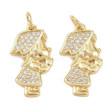 Brass Cubic Zirconia Pendants KK-L251-40G-02-1