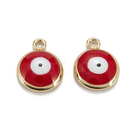 Brass Enamel Charms KK-C223-16G-04-1
