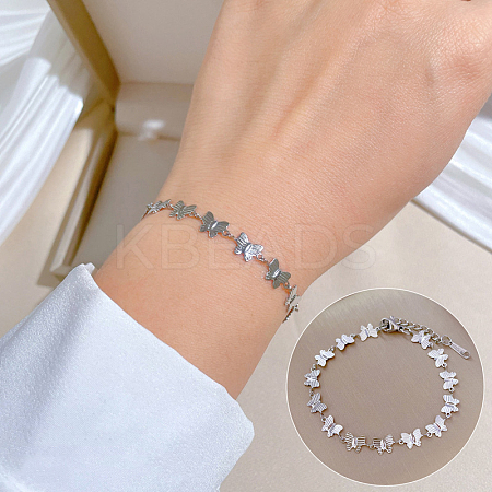 304 Stainless Steel Link Bracelets for Women FS-WGC4E47-02-1