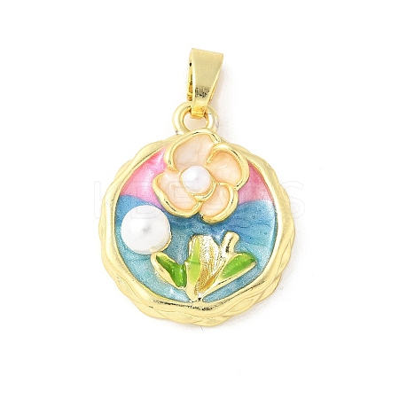 Brass Enamel Pendants KK-Z101-09G-A02-1
