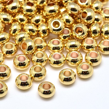 Brass Flat Round Spacer Beads KK-M085-18G-NR-1