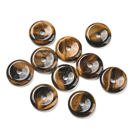 Natural Tiger Eye China Safety Buckle Pendants LS-G-B052-11-1