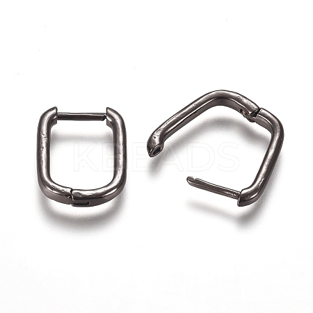 Brass Huggie Hoop Earrings LS-EJEW-L234-61-B-1