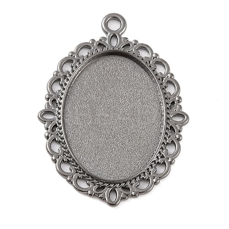 Tibetan Style Oval Alloy Pendant Cabochon Settings LS-TIBEP-Q054-44B-RS-1