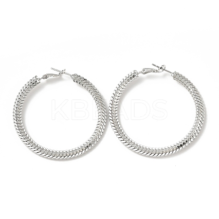 Brass Chain Wrap Big Hoop Earrings for Women EJEW-A070-04P-1