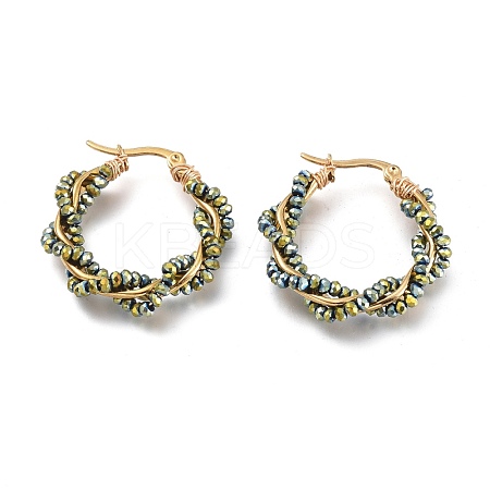 304 Stainless Steel Hoop Earrings EJEW-M196-C01-G-1