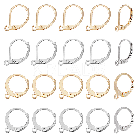 120Pcs 4 Styles 304 Stainless Steel Leverback Earring Findings STAS-ME0001-22-1