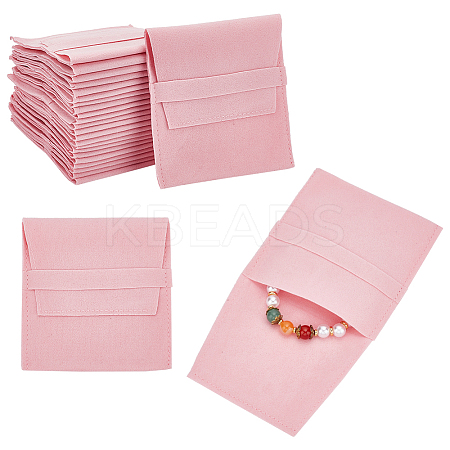 Velvet Jewelry Flap Pouches ABAG-WH0038-43G-1