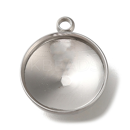 304 Stainless Steel Pendant Cabochon Settings X-STAS-I310-28P-1
