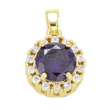 Brass Micro Pave Cubic Zirconia Pendants LS-KK-E277-02G-1