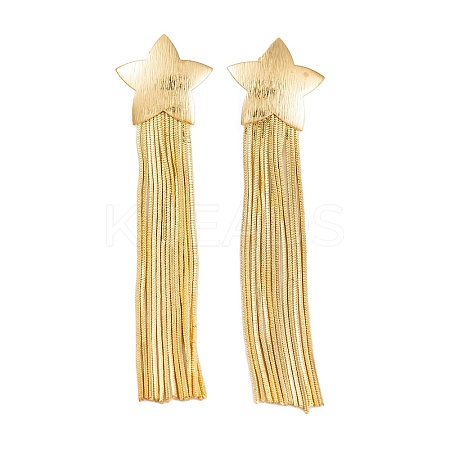 Rack Plating Star Brass Earrings EJEW-S219-10G-1