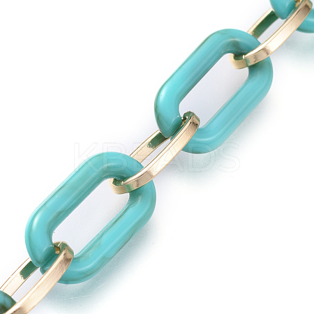 Handmade Acrylic & Aluminium Cable Chains AJEW-JB00559-01-1