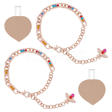 Bees Zinc Alloy & Plastic Chain Shoelaces DIY-WH0723-089RG-1